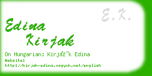 edina kirjak business card